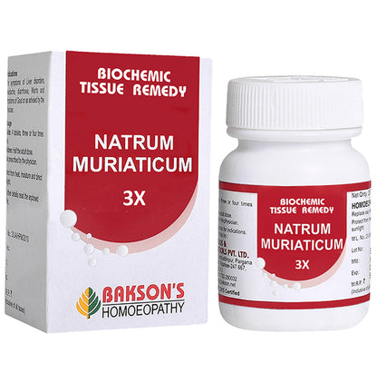 Bakson's Homeopathy Natrum Muriaticum Biochemic Tablet 3X - Classic Derma