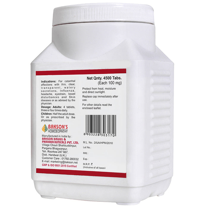 Bakson's Homeopathy Natrum Muriaticum Biochemic Tablet 3X