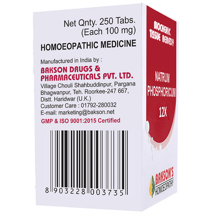 Bakson's Homeopathy Natrum Phosphoricum Biochemic Tablet 12X