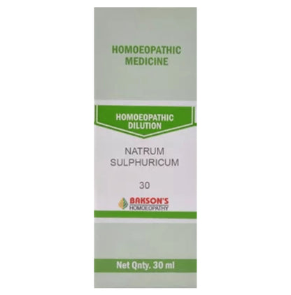 Bakson's Homeopathy Natrum Sulphuricum Dilution 30 - Classic Derma