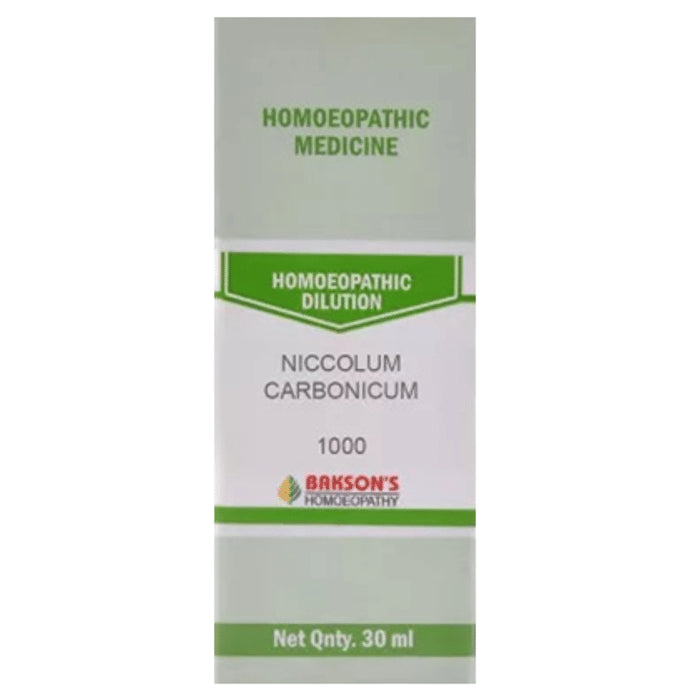Bakson's Homeopathy Niccolum Carbonicum Dilution 1000 CH - Classic Derma