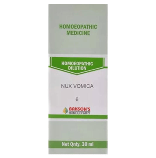 Bakson's Homeopathy Nux Vomica Dilution 6 CH - Classic Derma
