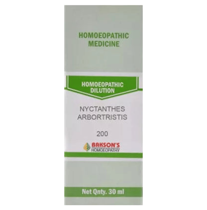 Bakson's Homeopathy Nyctanthes Arbortristis Dilution 200 - Classic Derma