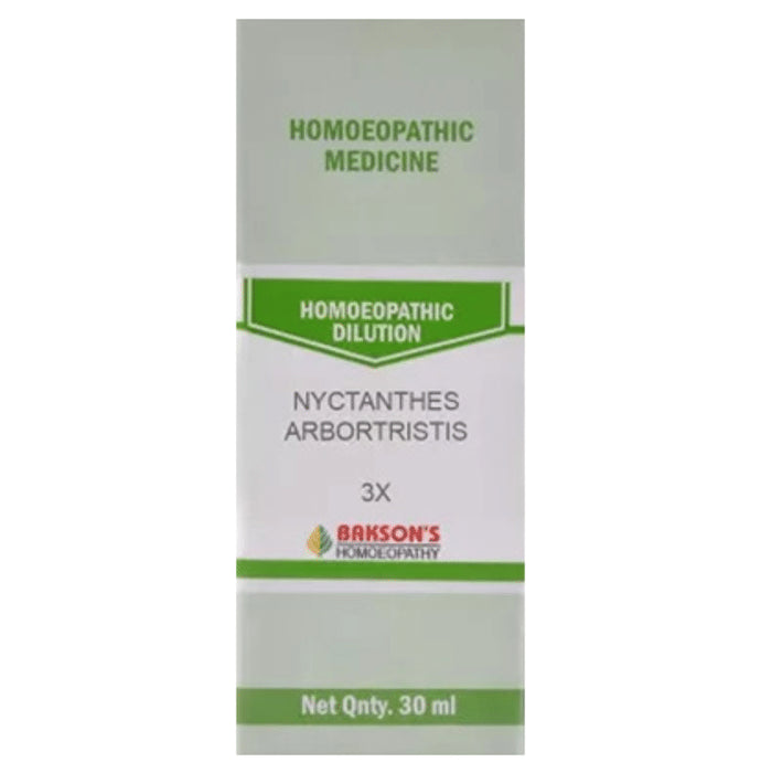 Bakson's Homeopathy Nyctanthes Arbortristis Dilution 3X - Classic Derma