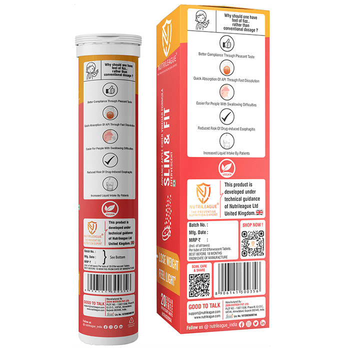 Nutrileague Slim & Fit Apple Cider Vinegar Effervescent Tablet