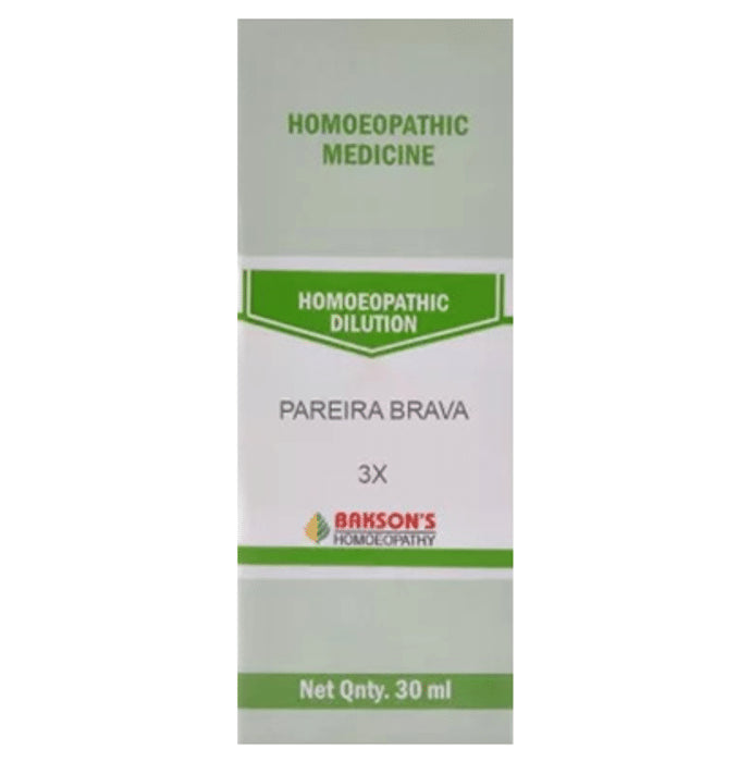 Bakson's Homeopathy Pareira Brava Dilution 3X - Classic Derma