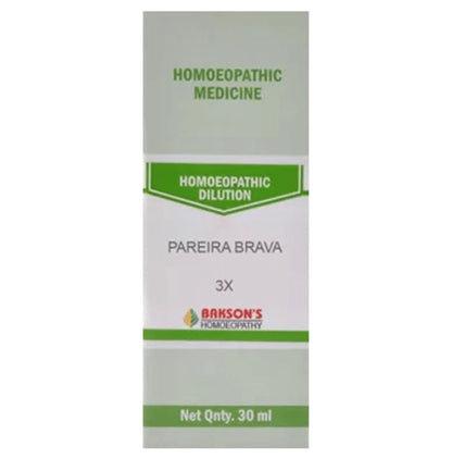 Bakson's Homeopathy Pareira Brava Dilution 3X - Classic Derma