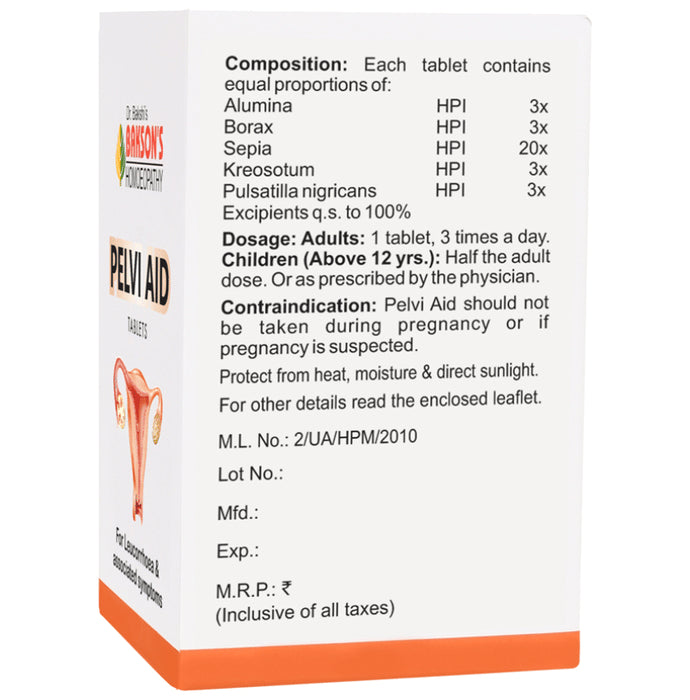 Bakson's Homeopathy Pelvi Aid Tablet