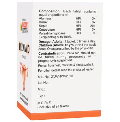 Bakson's Homeopathy Pelvi Aid Tablet
