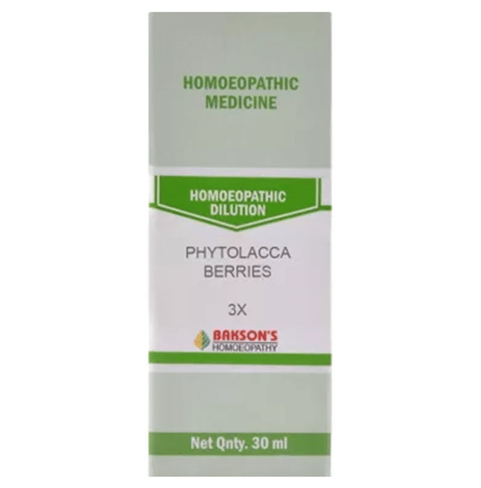 Bakson's Homeopathy Phytolacca Berries Dilution 3X - Classic Derma