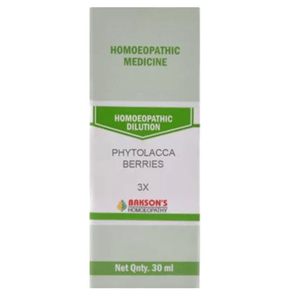Bakson's Homeopathy Phytolacca Berries Dilution 3X - Classic Derma