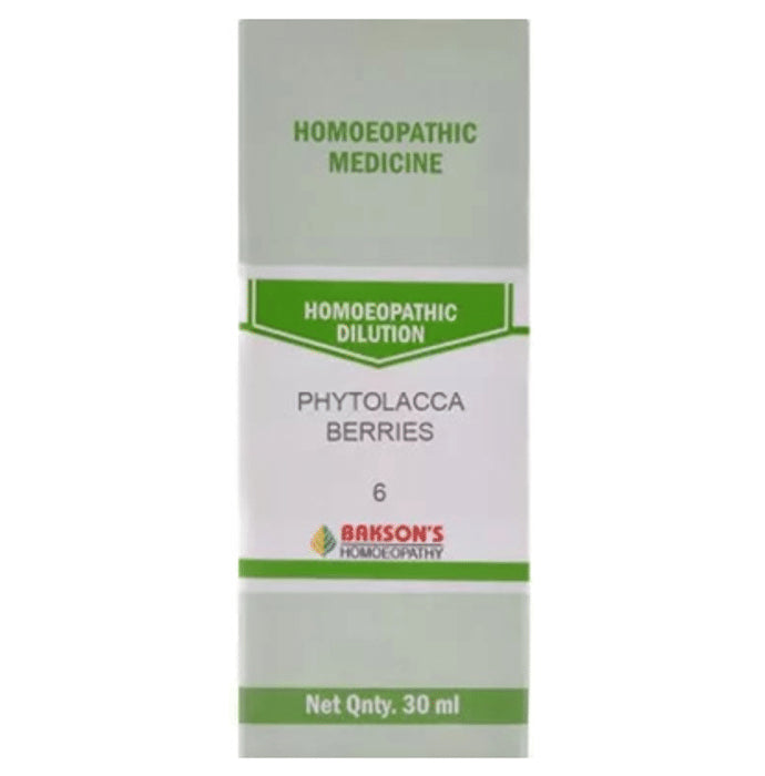 Bakson's Homeopathy Phytolacca Berries Dilution 6 CH - Classic Derma