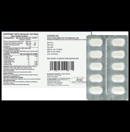 Activist Cal Calcium Tablet (10 Each)