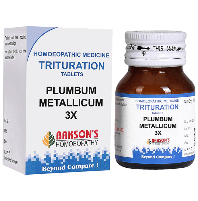 Bakson's Homeopathy Plumbum Metallicum Trituration Tablet 3X - Classic Derma
