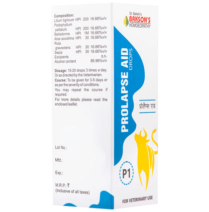 Bakson's Homeopathy Prolapse Aid (P1) Drop for Veterinary Use