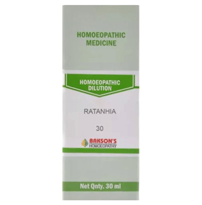 Bakson's Homeopathy Ratanhia Dilution 30 - Classic Derma