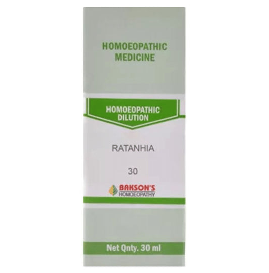 Bakson's Homeopathy Ratanhia Dilution 30 - Classic Derma