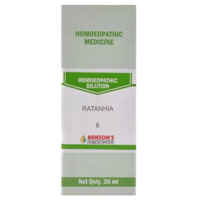 Bakson's Homeopathy Ratanhia Dilution 6 CH - Classic Derma