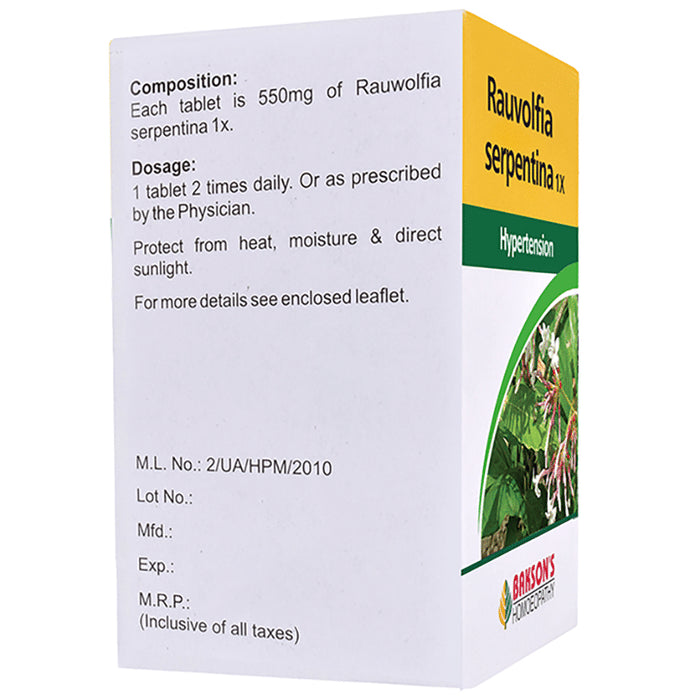 Bakson's Homeopathy Rauvolfia Serpentina 1X