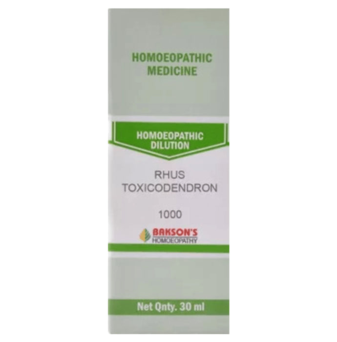 Bakson's Homeopathy Rhus Toxicodendron Dilution 1000 CH - Classic Derma