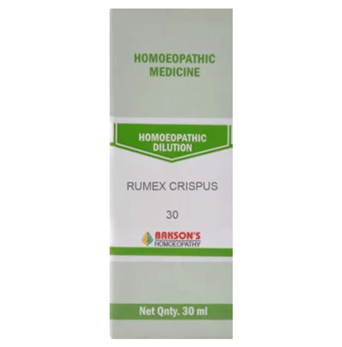 Bakson's Homeopathy Rumex Crispus Dilution 30 CH - Classic Derma