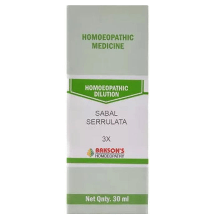 Bakson's Homeopathy Sabal Serrulata Dilution 3X - Classic Derma