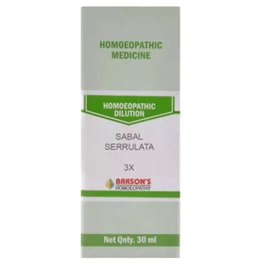 Bakson's Homeopathy Sabal Serrulata Dilution 3X - Classic Derma