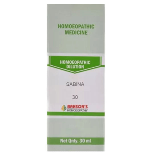 Bakson's Homeopathy Sabina Dilution 30 - Classic Derma
