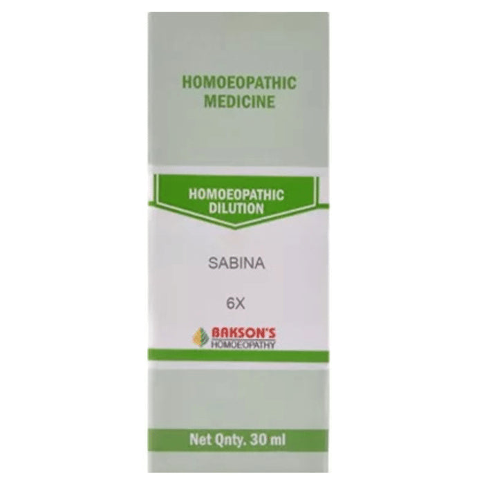 Bakson's Homeopathy Sabina Dilution 6X - Classic Derma
