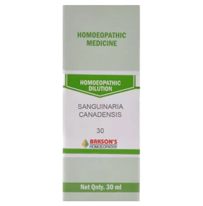 Bakson's Homeopathy Sanguinaria Canadensis Dilution 30 - Classic Derma