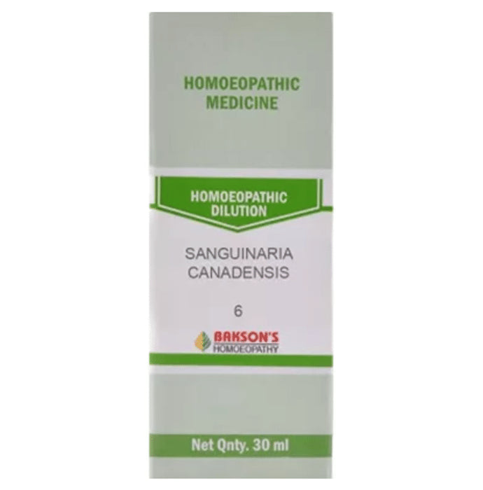 Bakson's Homeopathy Sanguinaria Canadensis Dilution 6 - Classic Derma