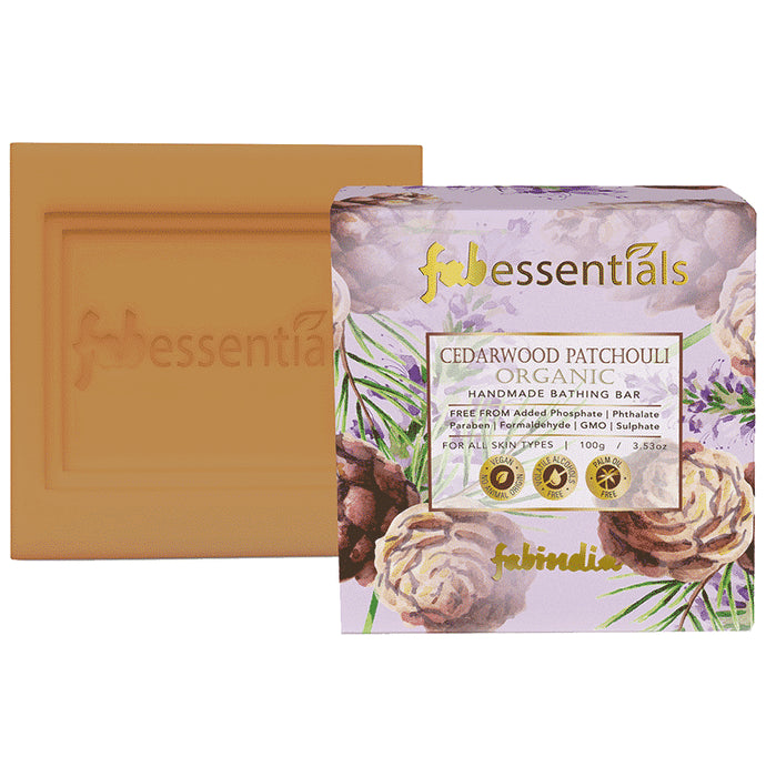 Fabessentials Cedarwood Patchouli Organic Handmade Bathing Bar - Classic Derma