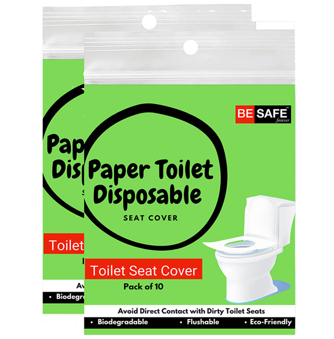 Be Safe Forever Disposable Paper Toilet Seat Cover (10 Each) Green - Classic Derma