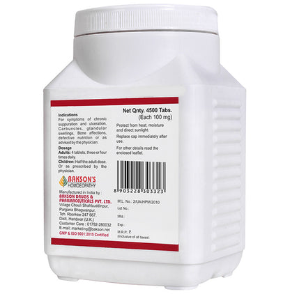 Bakson's Homeopathy Silicea Biochemic Tablet 3X