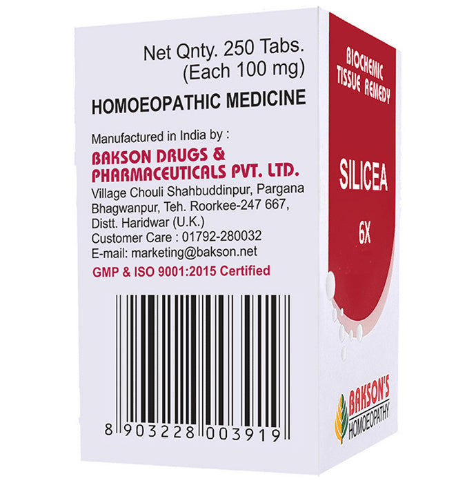 Bakson's Homeopathy Silicea Biochemic Tablet 6X
