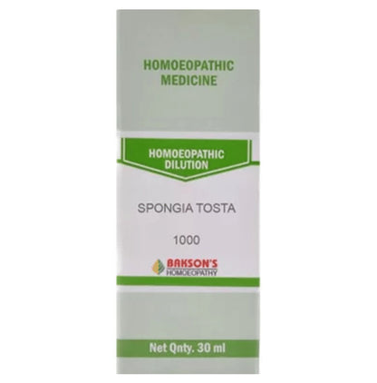 Bakson's Homeopathy Spongia Tosta Dilution 1000 CH - Classic Derma