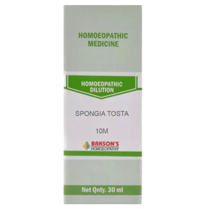 Bakson's Homeopathy Spongia Tosta Dilution 10M - Classic Derma
