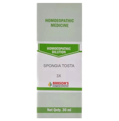 Bakson's Homeopathy Spongia Tosta Dilution 3X - Classic Derma