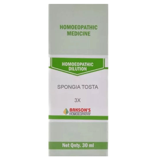Bakson's Homeopathy Spongia Tosta Dilution 3X - Classic Derma