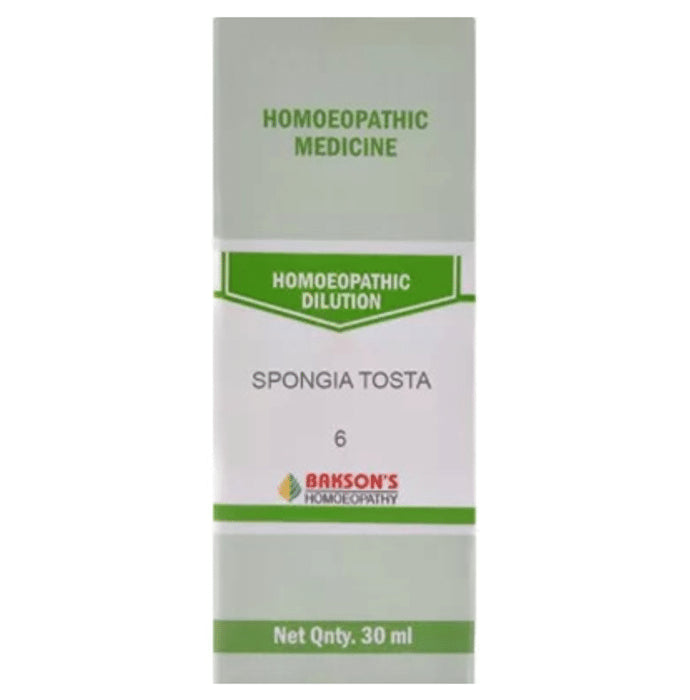 Bakson's Homeopathy Spongia Tosta Dilution 6 CH - Classic Derma