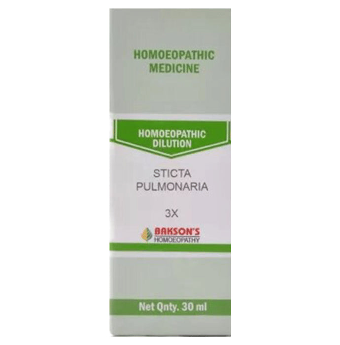 Bakson's Homeopathy Sticta Pulmonaria Dilution 3X - Classic Derma