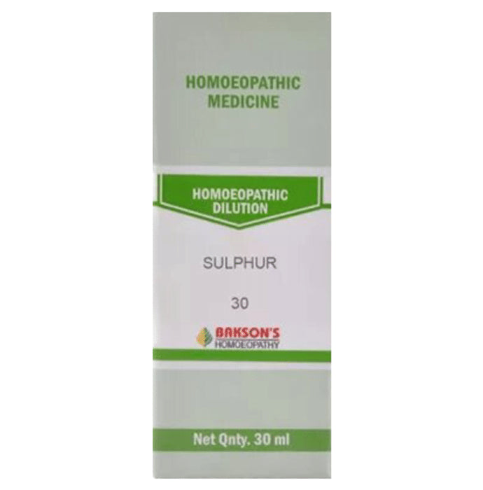 Bakson's Homeopathy Sulphur Dilution 30 - Classic Derma