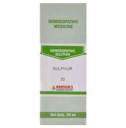 Bakson's Homeopathy Sulphur Dilution 30 - Classic Derma