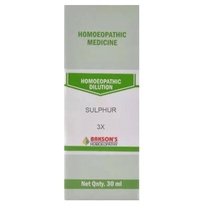 Bakson's Homeopathy Sulphur Dilution 3X - Classic Derma