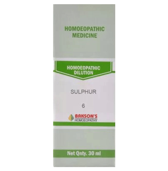Bakson's Homeopathy Sulphur Dilution 6 - Classic Derma