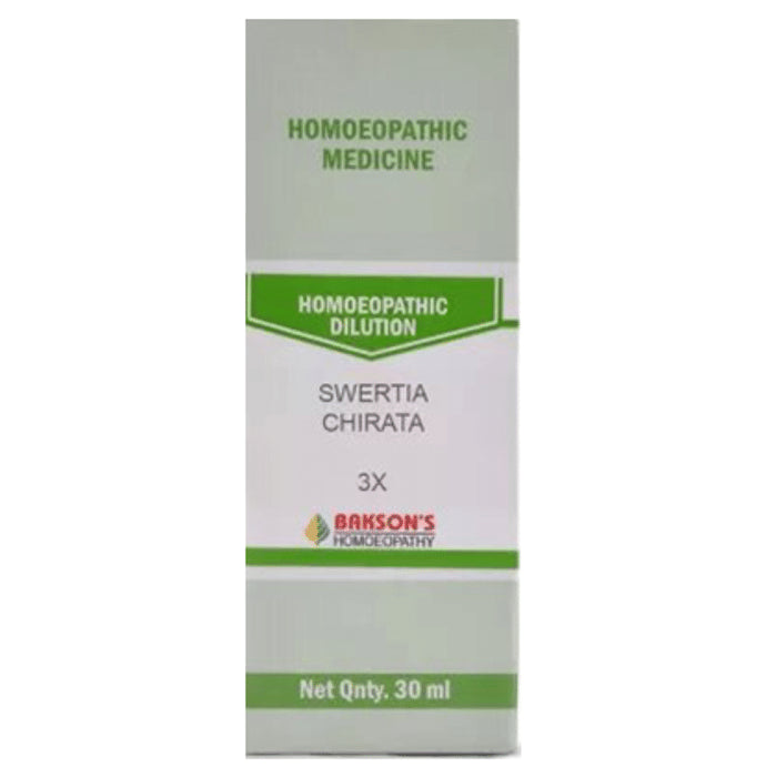 Bakson's Homeopathy Swertia Chirata Dilution 3X - Classic Derma