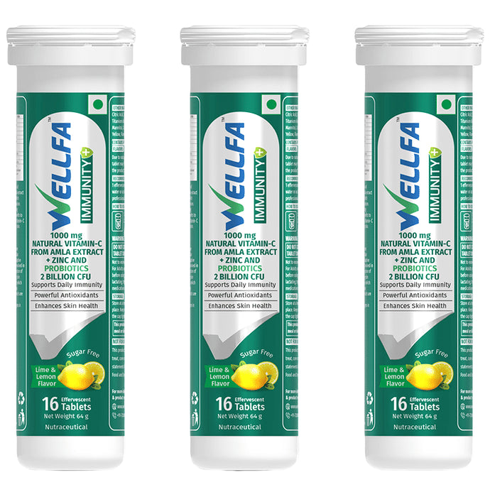 Wellfa Immunity + Effervescent Tablet (16 Each) Lime & Lemon - Classic Derma