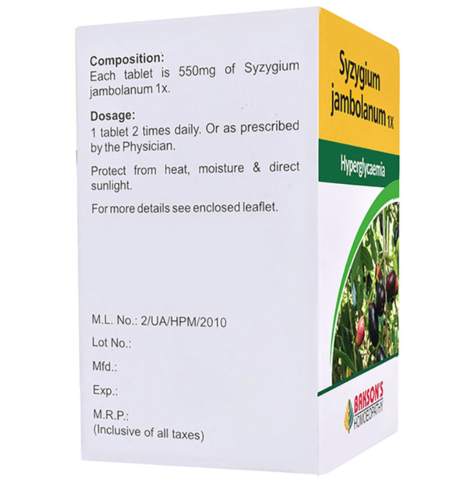Bakson's Homeopathy Syzygium Jambolanum Tablet 1X