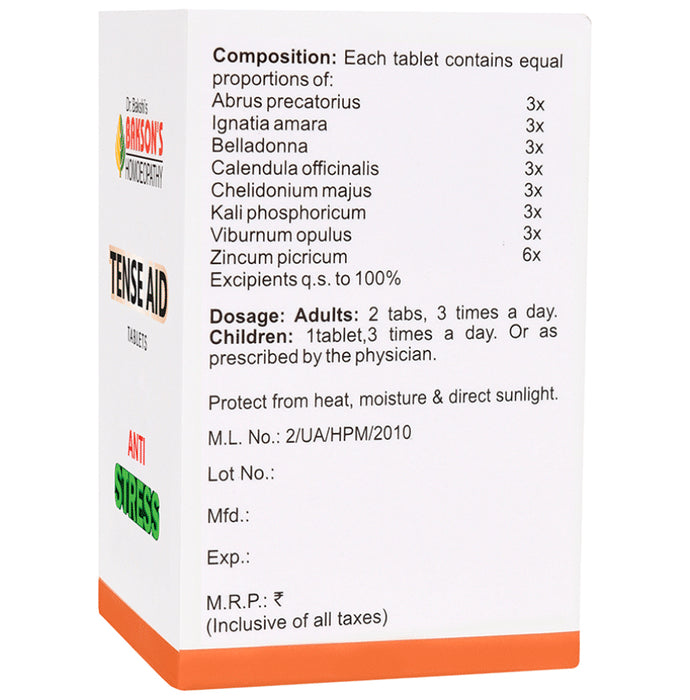 Bakson's Homeopathy Tense Aid Tablet