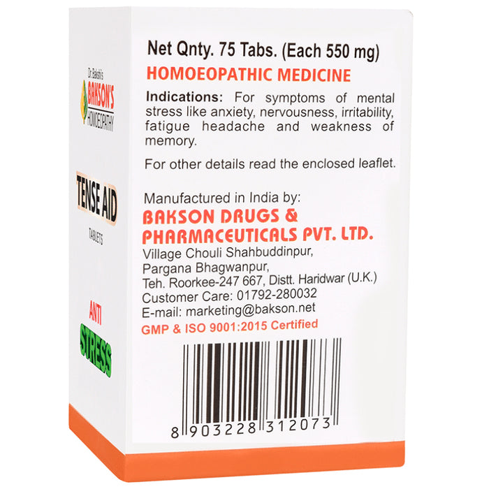 Bakson's Homeopathy Tense Aid Tablet